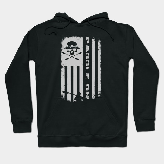 Kayak Flag Paddle On Hoodie by BoneheadGraphix